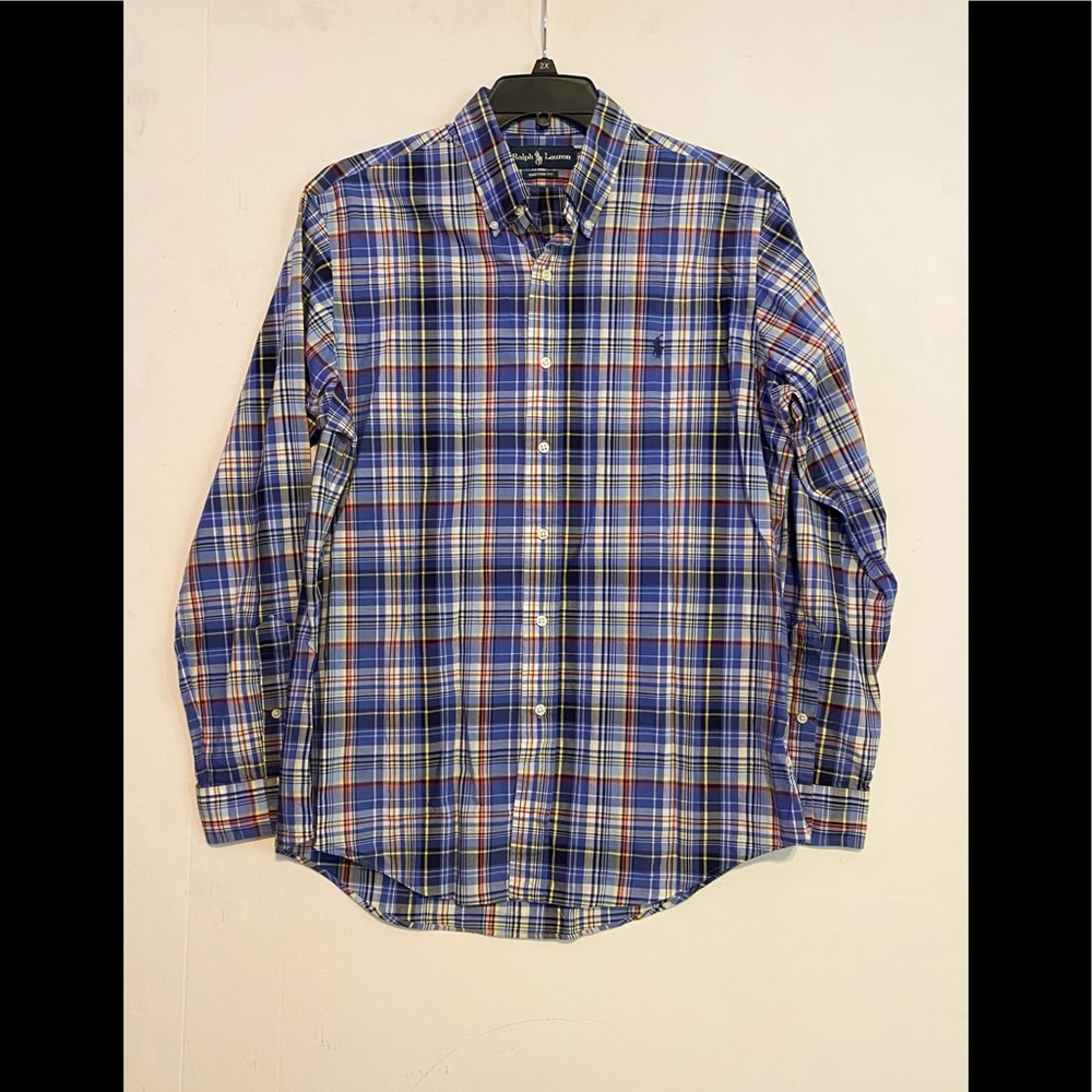 EUC Ralph Lauren button Down Long Sleeve Shirt Plaid SZ L